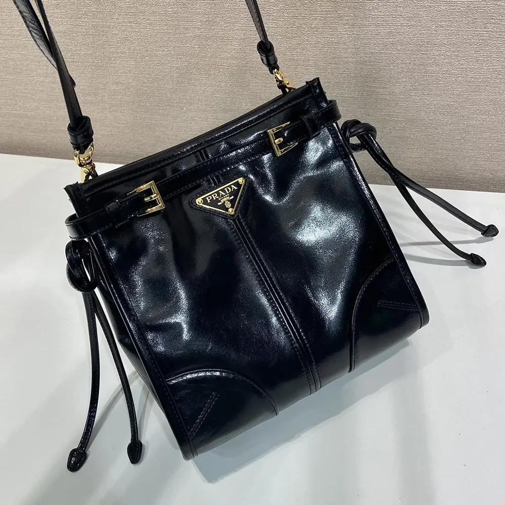 Prada Bonnie Leather Mini Shoulder Bag for Women in Black