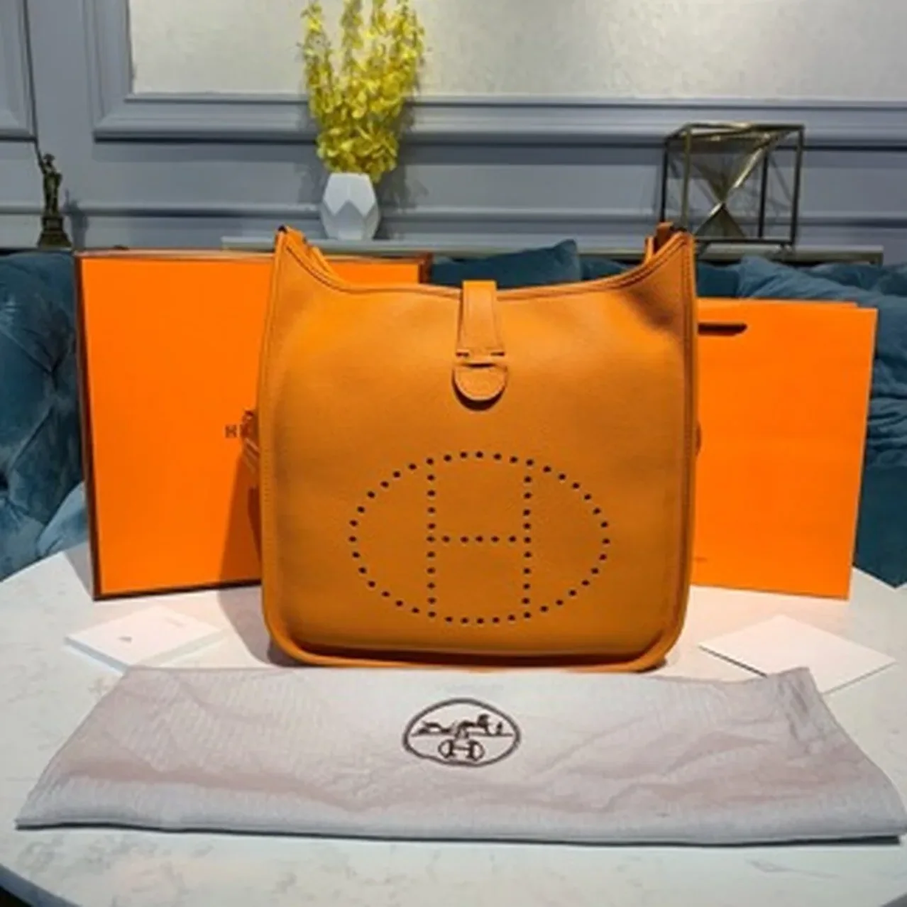 Hermes Evelyne III GM Bag Orange / Hermes Evelyne III GM Bag Orange /