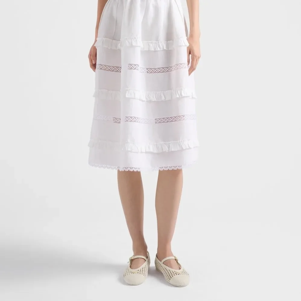 Prada Crochet Ballerinas Ivory 1F364O_2F46_F0304_F_005