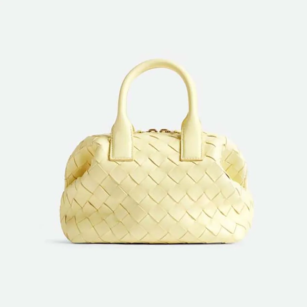 Bottega Veneta Mini Bauletto in Intrecciato Nappa Leather for Women in Yellow Bottega Veneta Mini Bauletto in Intrecciato Nappa Leather for Women in Yellow
