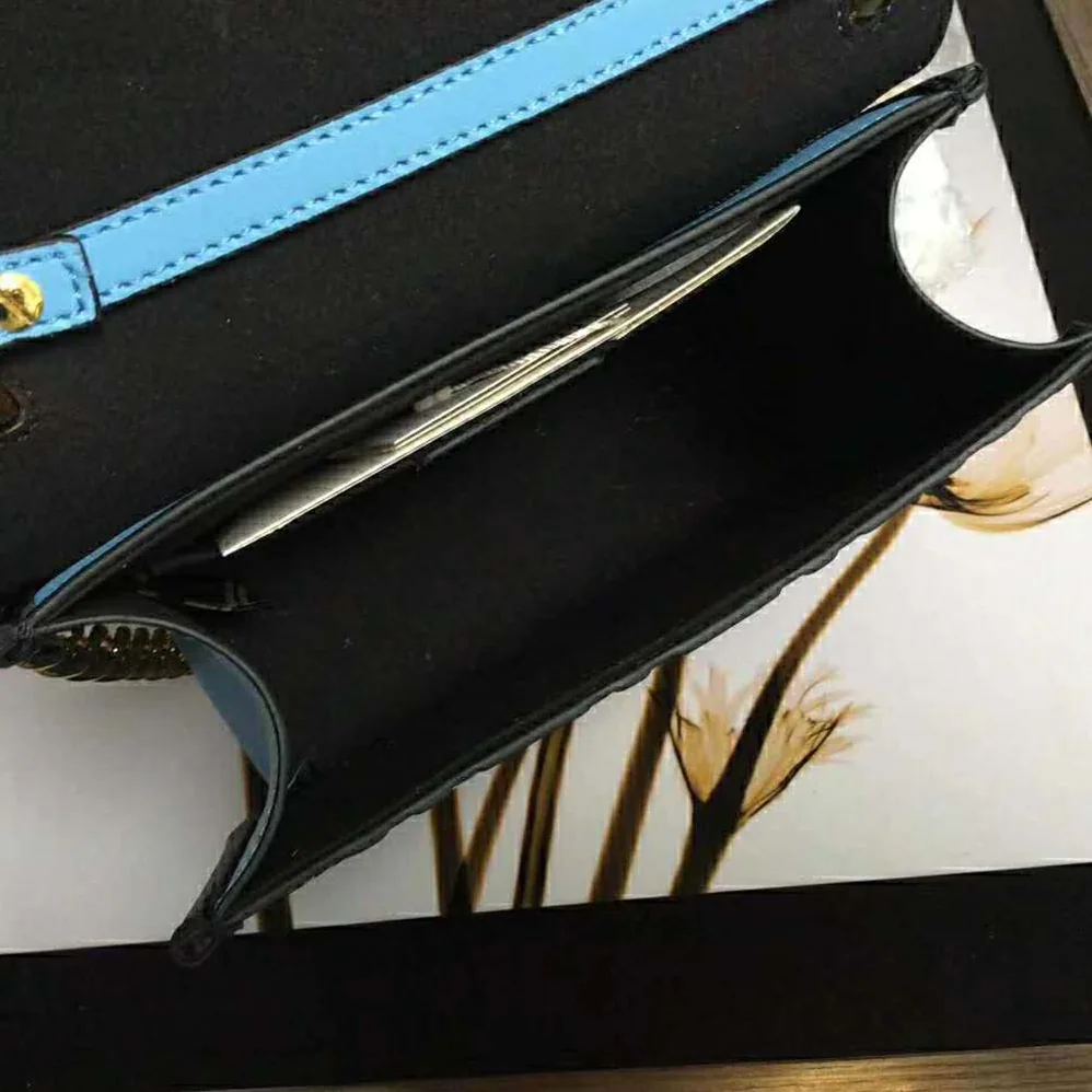 Fendi Kan I F Small Pale Blue Leather Mini Bag for Women