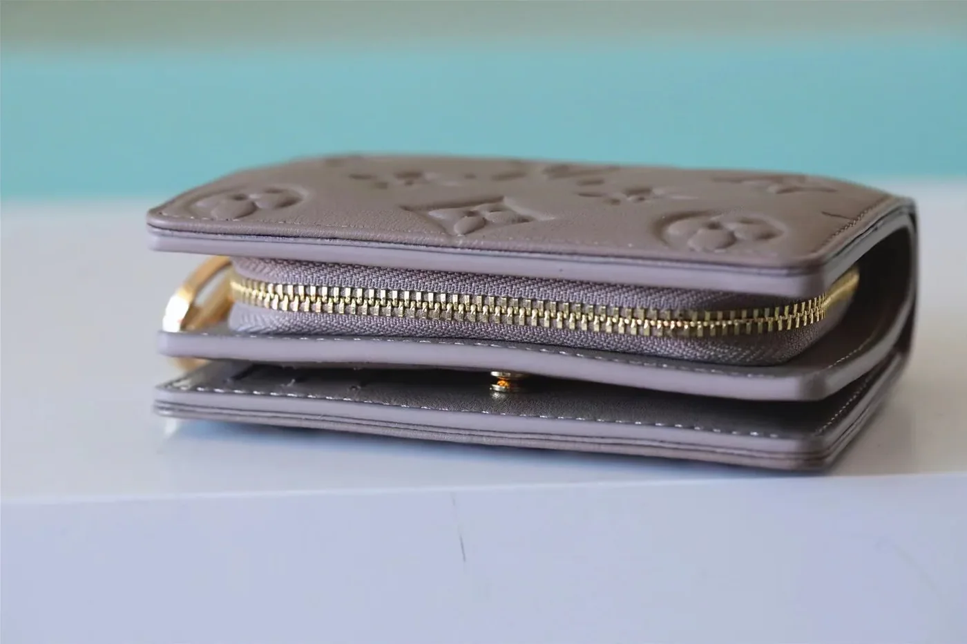 Louis Vuitton Lou Wallet / Monogram Embossed Light Brown Gold Hardware Louis Vuitton Lou Wallet / Monogram Embossed Light Brown Gold Hardware