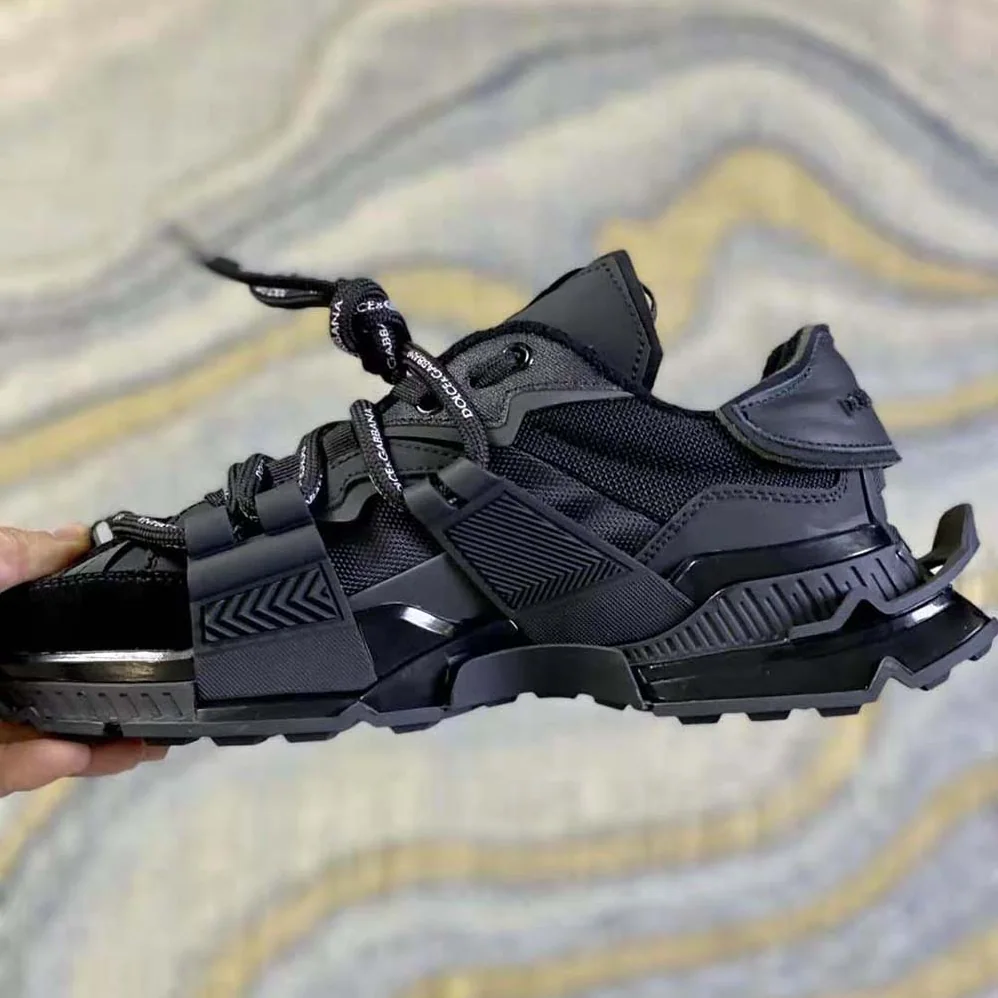 Dolce Gabbana D&G Mixed-Materials Space Sneakers for Unisex in Black