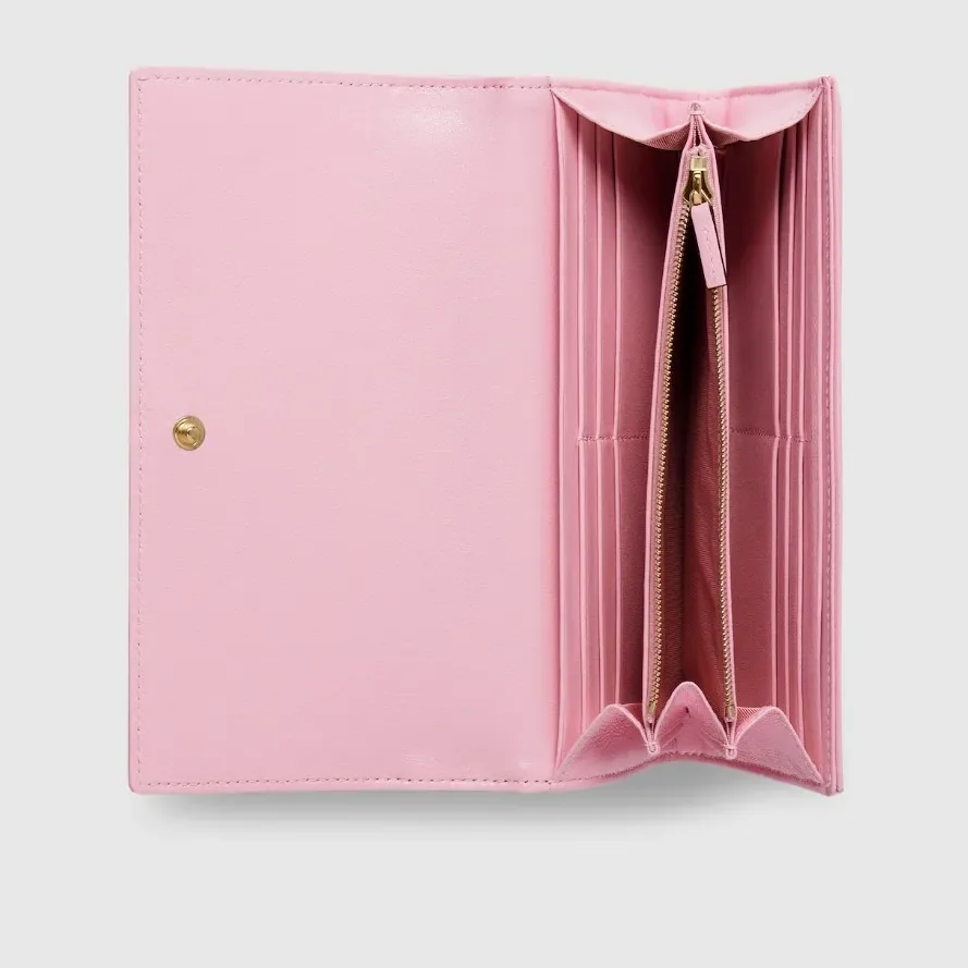Gucci GG Marmont Continental Wallet in Light Pink Gold Hardware Gucci GG Marmont Continental Wallet in Light Pink Gold Hardware