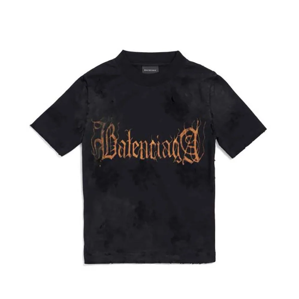 Balenciaga Heavy Metal Tight T-Shirt Small Fit in Black Faded for Women