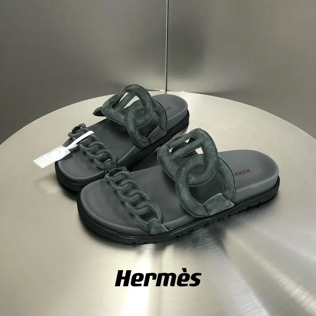 Hermes Extra Sandal Dark Grey Hermes Extra Sandal Dark Grey