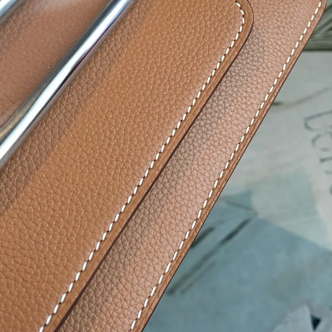 Hermes Mini Evercolor Sac Roulis 19 Brown Palladium Hardware / Hermes Mini Evercolor Sac Roulis 19 Brown Palladium Hardware /