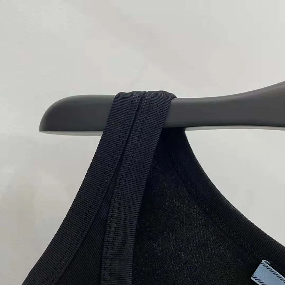Prada Ribbed Knit Jersey Tank Top for Women in Black