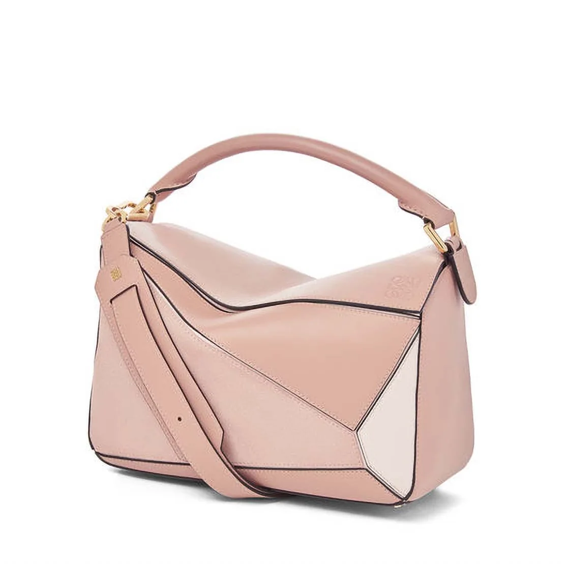 Loewe Puzzle Multi-color Bag with Strap Handle in Calfskin in Pink