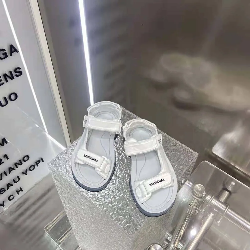 Balenciaga Tourist Sandal in White, Grey and Black Technical Material for Unisex
