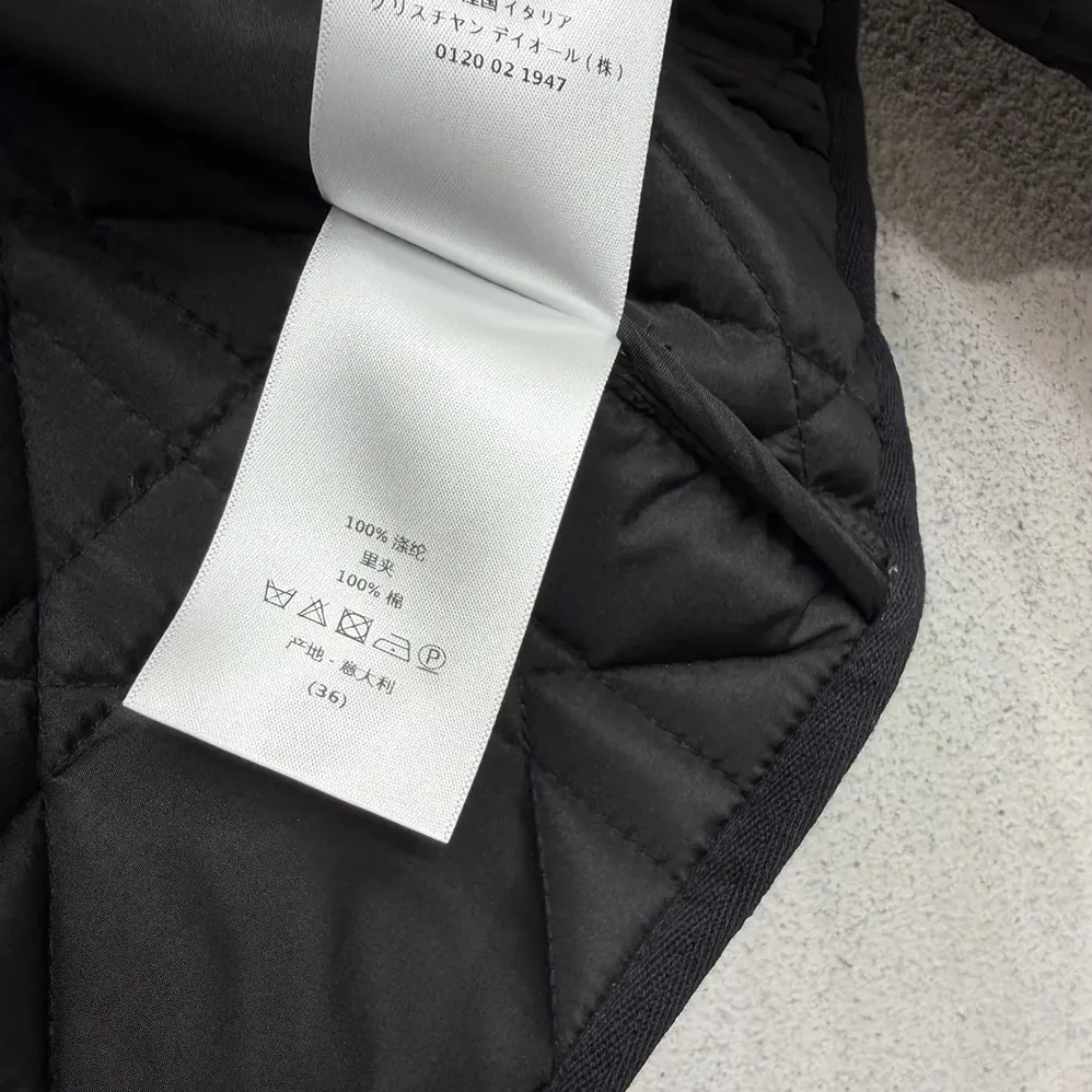 Dior Macrocannage Fitted Jacket Black Quilted Technical Taffeta for Women