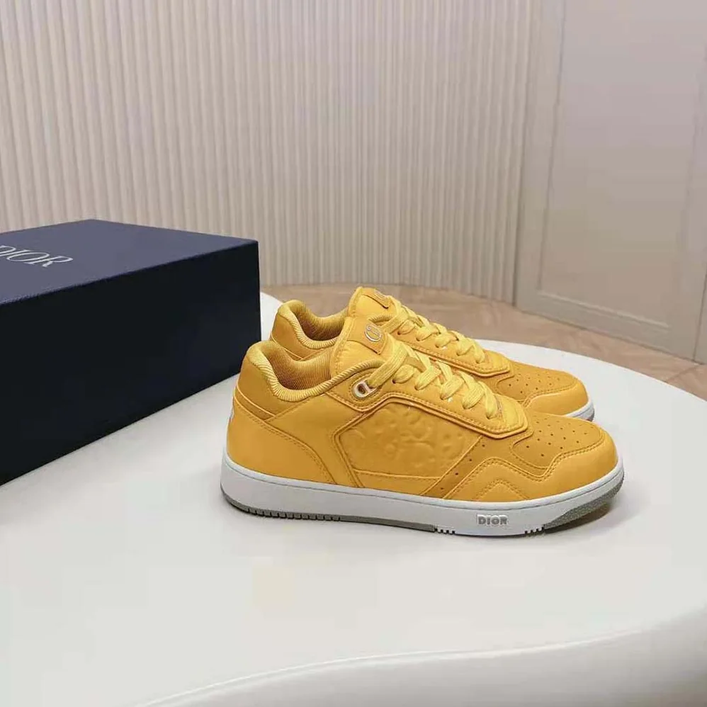 Dior B27 Low-top Sneaker Yellow Patent Calfskin and Dior Oblique Gravity Leather for Men Dior B27 Low-top Sneaker Yellow Patent Calfskin and Dior Oblique Gravity Leather for Men