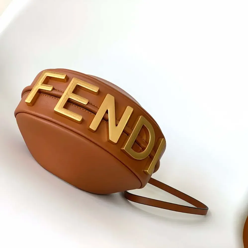 Fendi Fendigraphy Mini Brown Leather Mini for Women in bag Fendi Fendigraphy Mini Brown Leather Mini for Women in bag