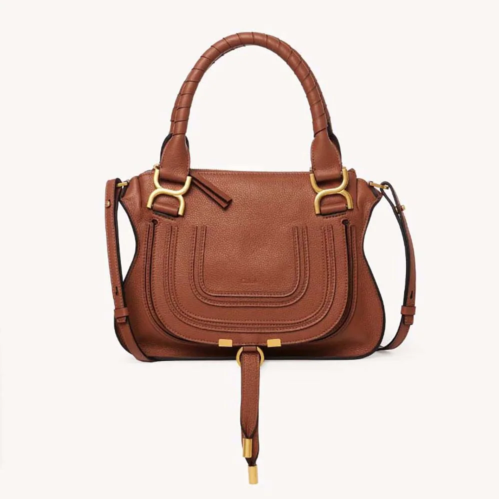 Chloe Marcie Small Double Carry Bag for Women in Brown