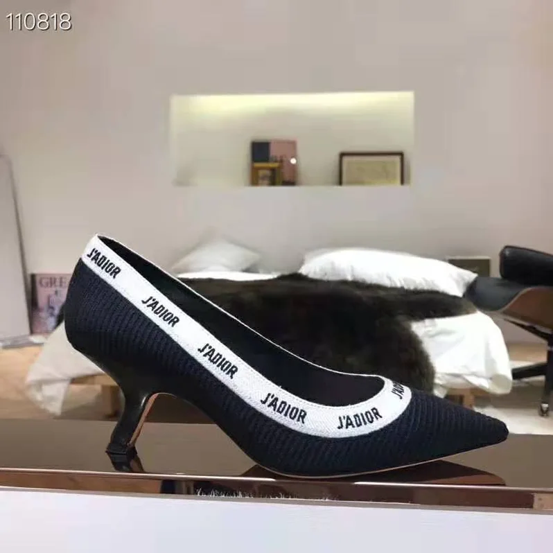 Dior J'adior Embroidered Pump Technical Canvas Embroidered Ribbon 6.5 cm Heel for Women