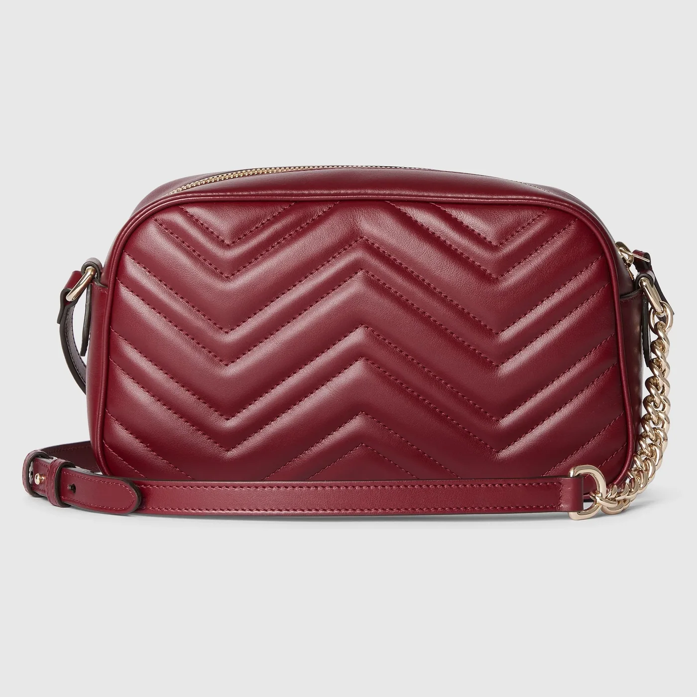 Gucci GG Marmont Small Shoulder Bag in Red Gold Hardware