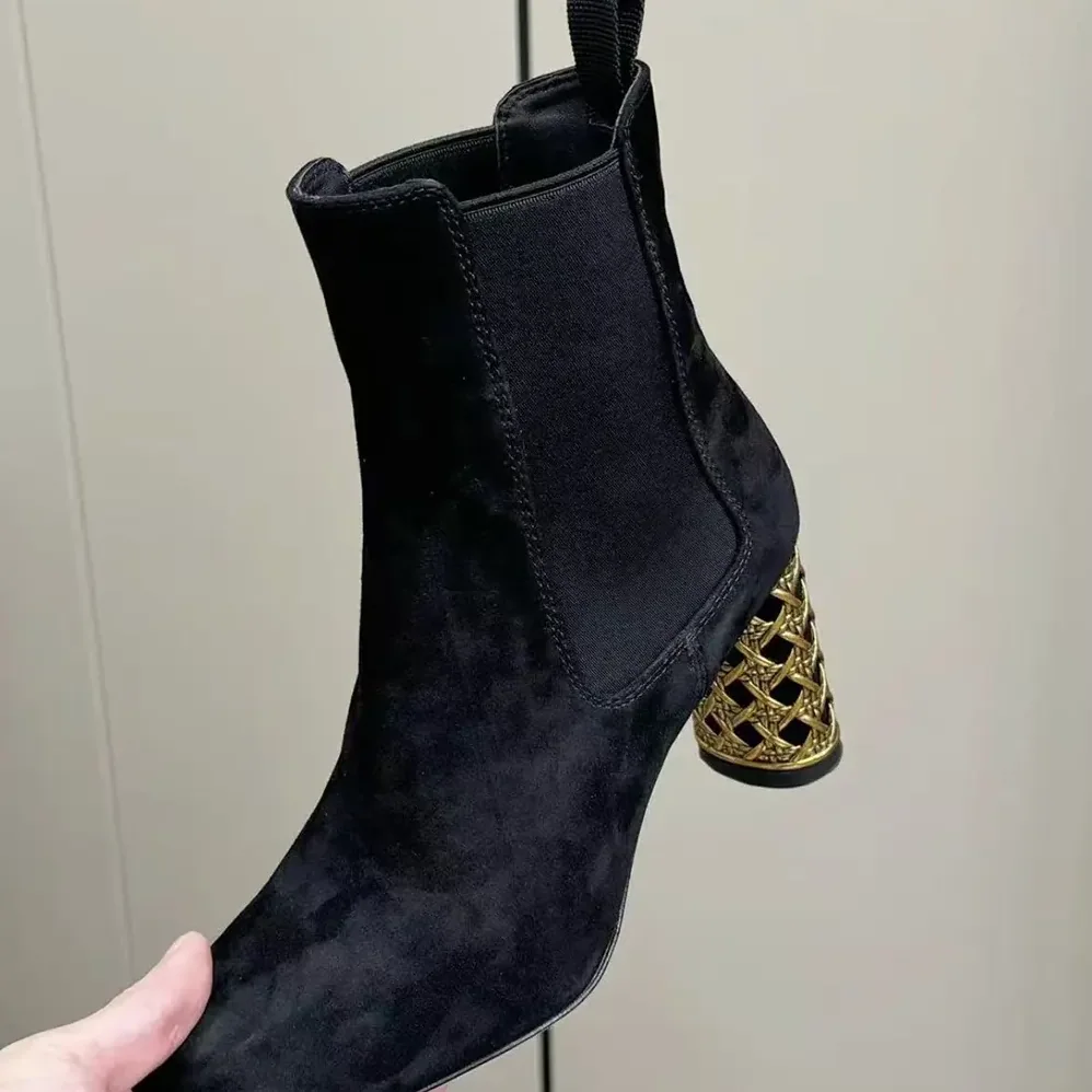 Dior Icon Heeled Ankle Boot Black Suede Goatskin for Women Dior Icon Heeled Ankle Boot Black Suede Goatskin for Women