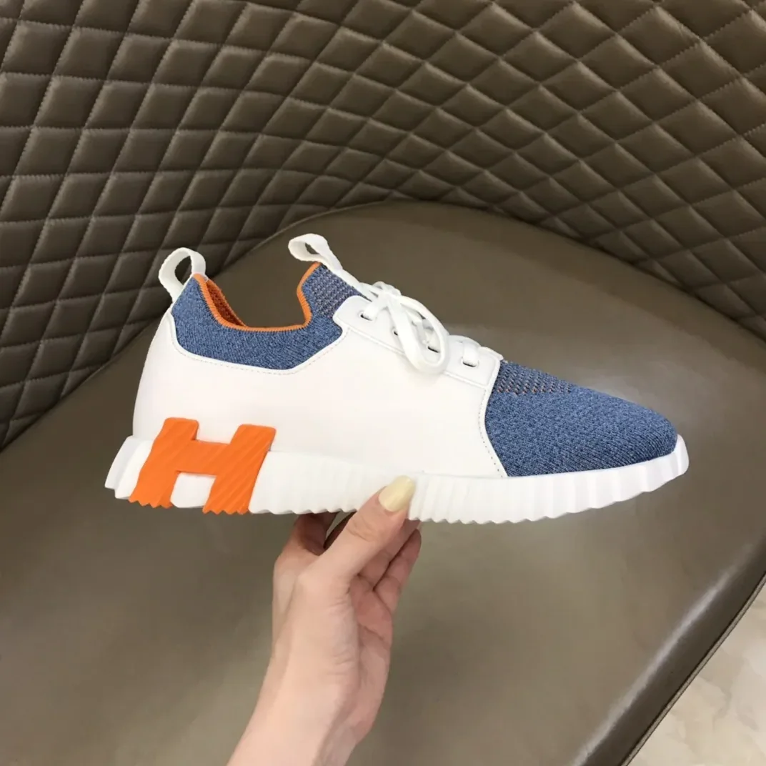 Hermes Depart Sneaker White in Blue Hermes Depart Sneaker White in Blue