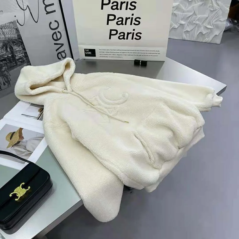 Celine Oversized Triomphe Hoodie in Fleece for Women