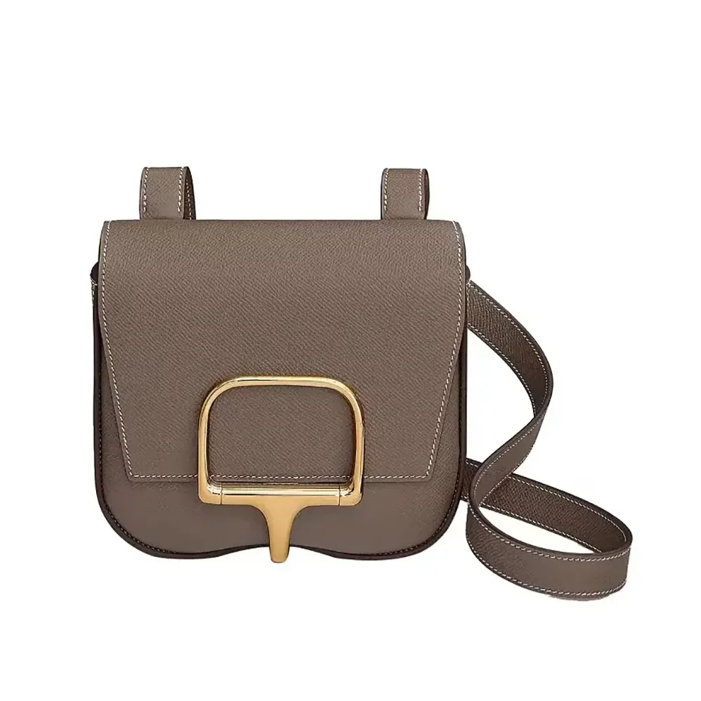 Hermes Della Cavalleria Mini Bag Epsom Leather for Women in Grey/Gold