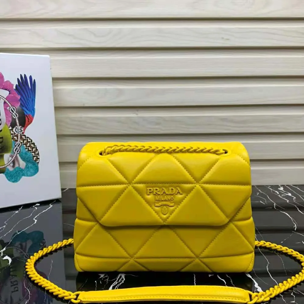 Prada Small Nappa Leather Prada Spectrum Bag for Women in Yellow