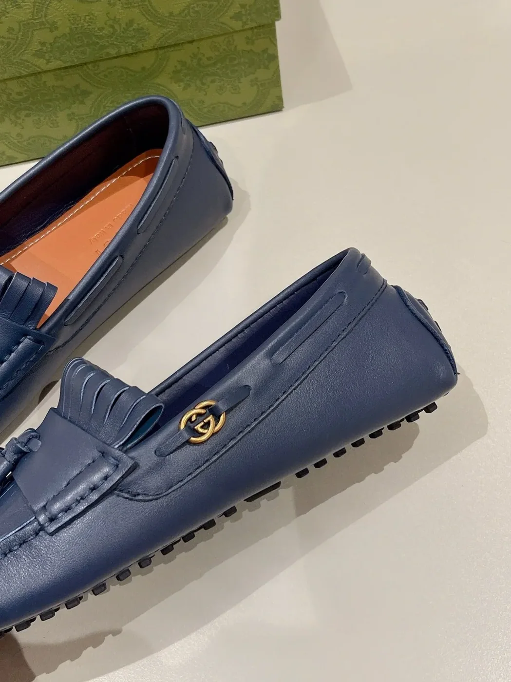 Gucci Loafer With Driver Interlocking G Blue for Men Gucci Loafer With Driver Interlocking G Blue for Men