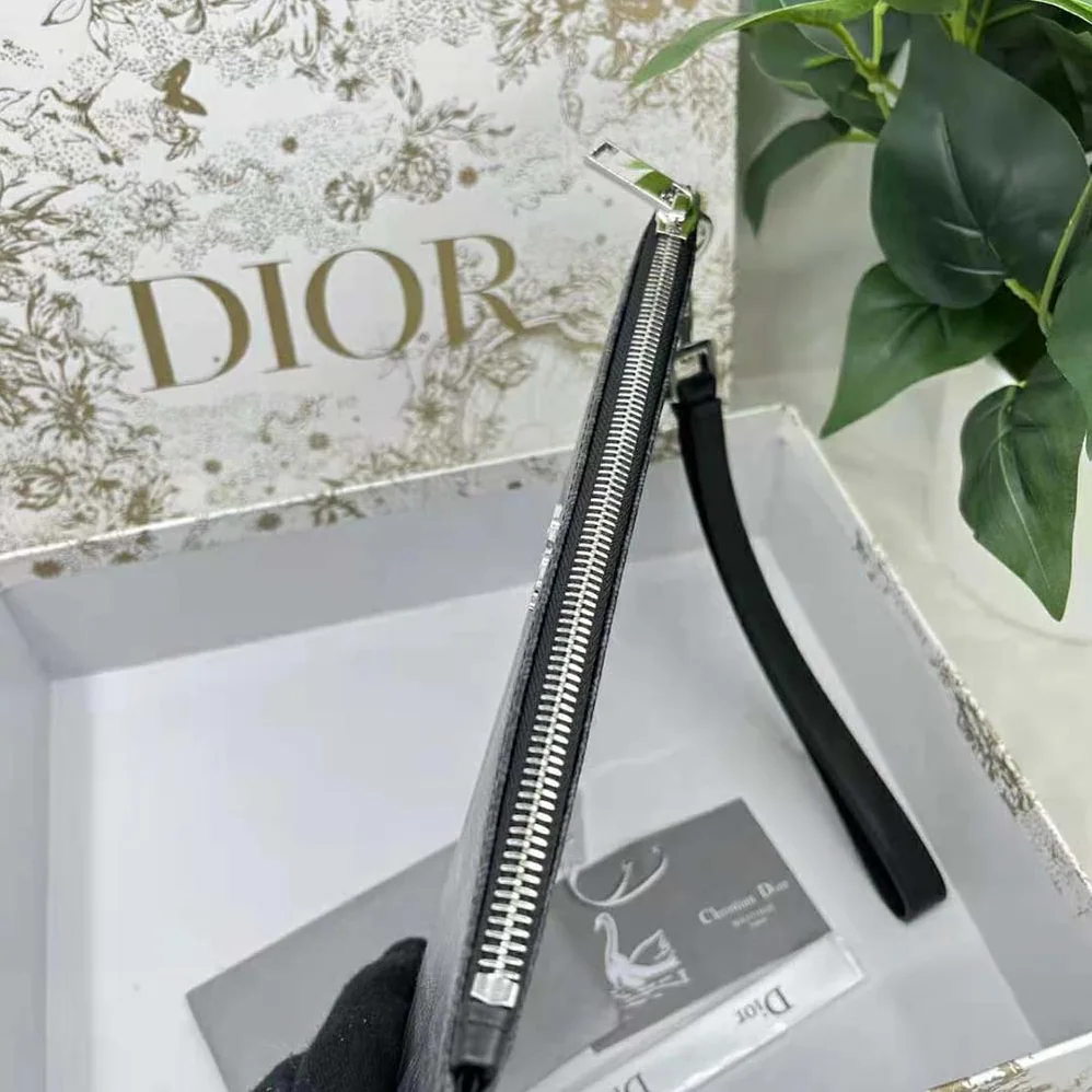 Dior A5 Pouch Black CD Diamond Canvas for Men Dior A5 Pouch Black CD Diamond Canvas for Men