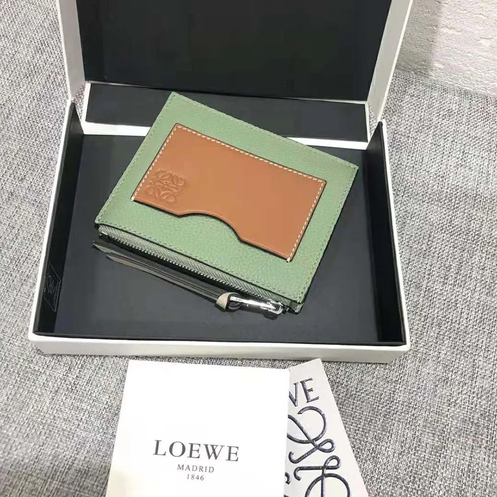 Loewe Coin Cardholder in Soft Grained Calfskin for Women in Lime Loewe Coin Cardholder in Soft Grained Calfskin for Women in Lime