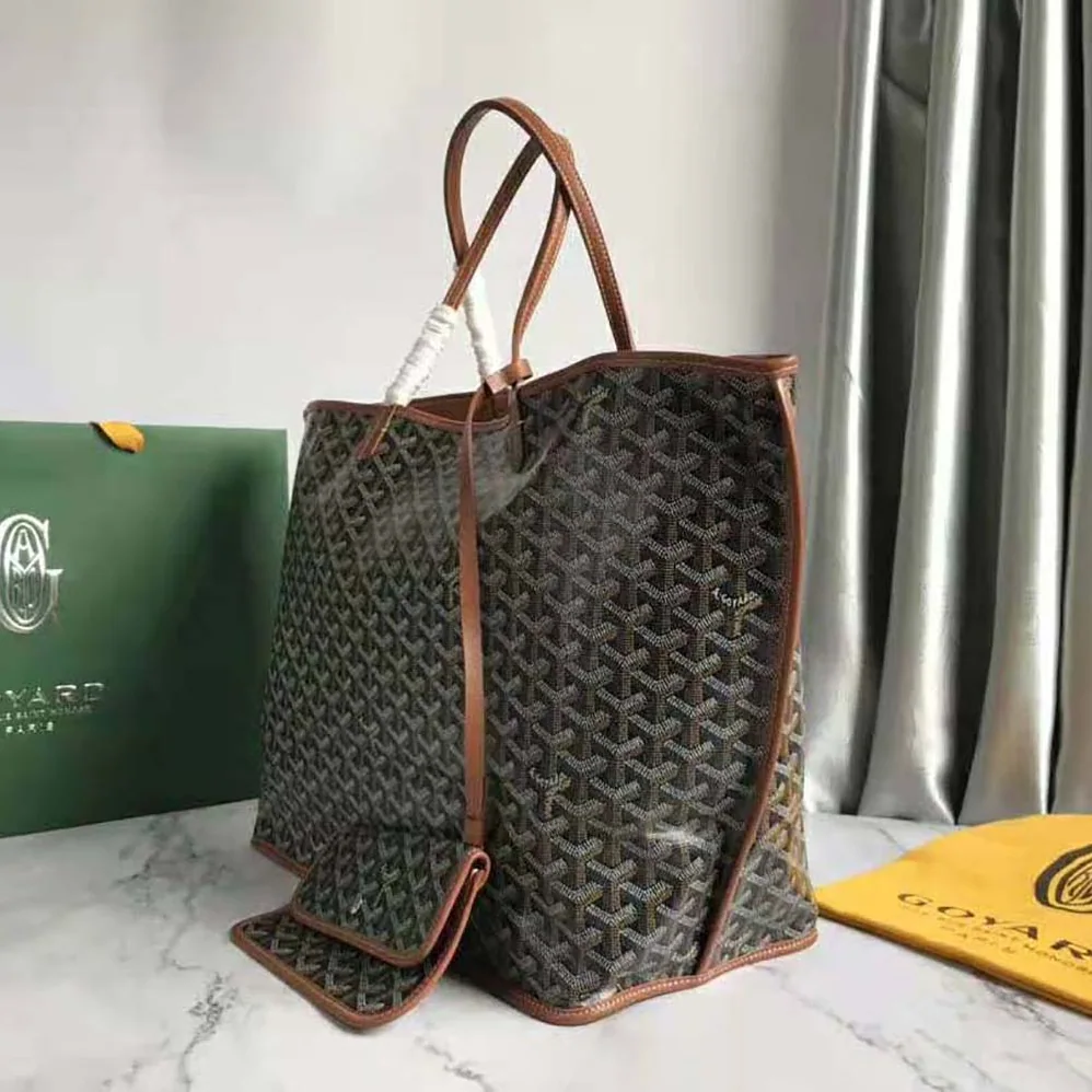 Goyard Sac Saint Louis GM in Goyardine Canvas & Chevroches Calfskin for Women in Brown