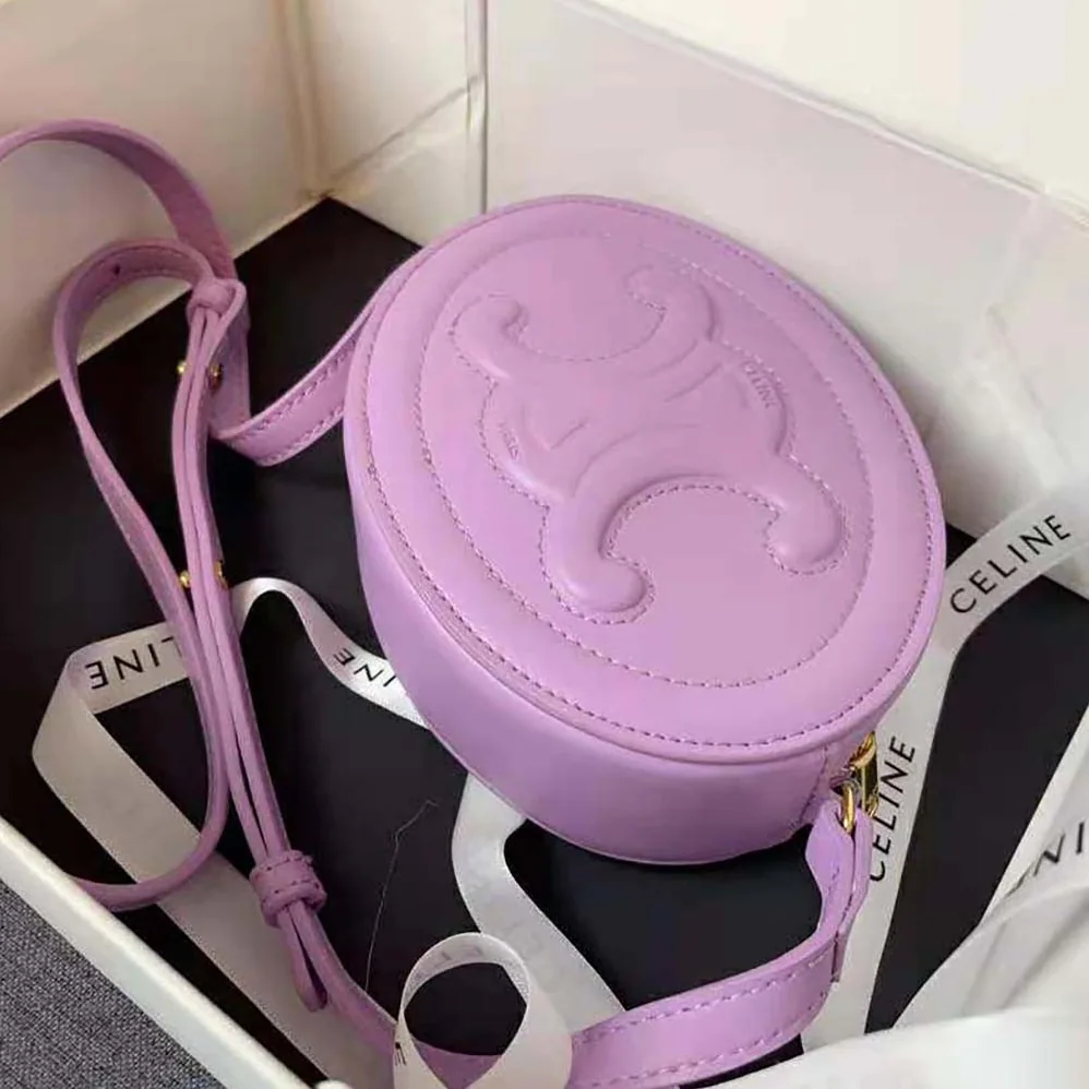 Celine Crossbody Oval Purse Cuir Triomphe in Smooth Calfskin for Women in Purple Celine Crossbody Oval Purse Cuir Triomphe in Smooth Calfskin for Women in Purple