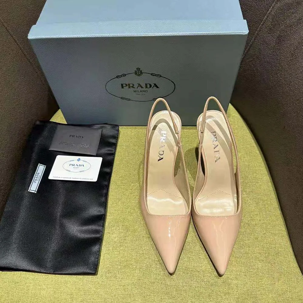 Prada Patent Leather Slingbacks for Women in Pink