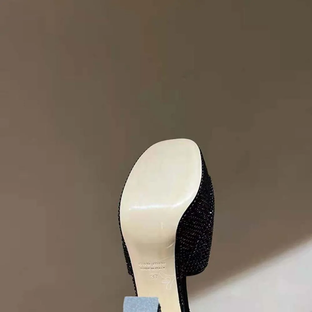 Miu Miu Satin Platform Sandals with Crystals for Women in Black