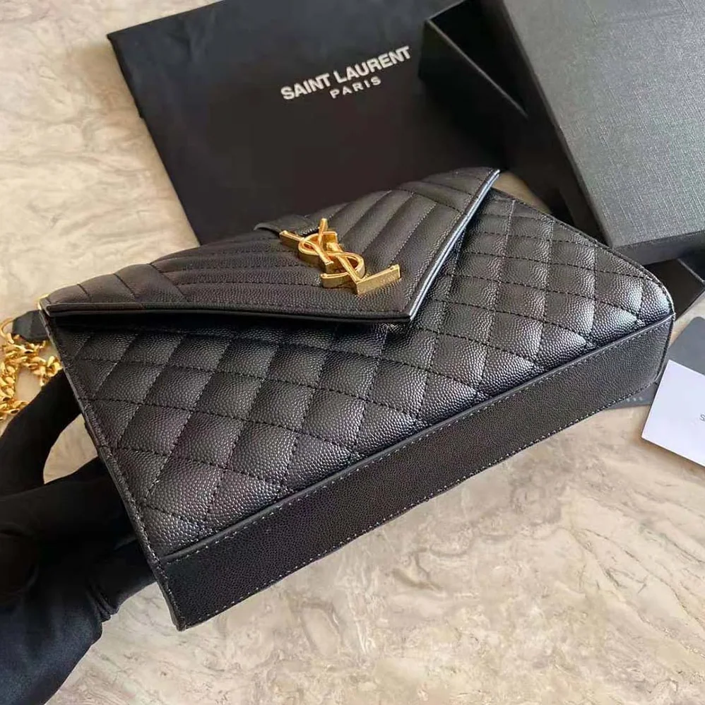 Saint Laurent YSL Envelope Medium Bag in Mix Matelasse Grain DE Poudre Embossed Leather for Women Saint Laurent YSL Envelope Medium Bag in Mix Matelasse Grain DE Poudre Embossed Leather for Women