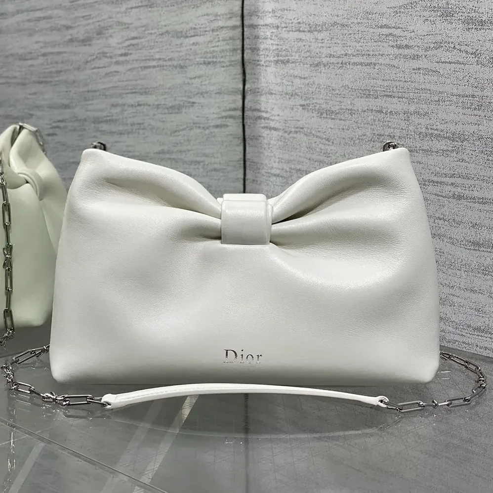 Dior Small Dior Bow Bag Latte Lambskin for Women Dior Small Dior Bow Bag Latte Lambskin for Women