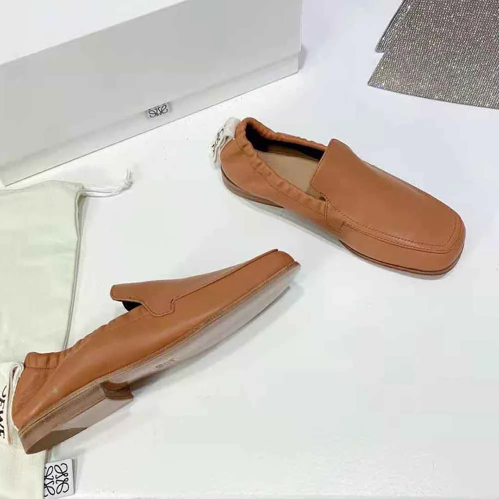 Loewe Elasticated Loafer in Calf for Women in Brown Loewe Elasticated Loafer in Calf for Women in Brown