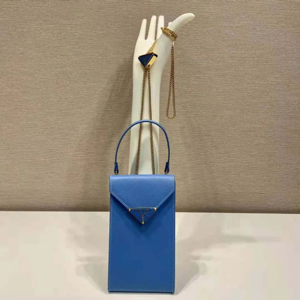 Prada Saffiano Leather Mini-Bag for Women in Blue