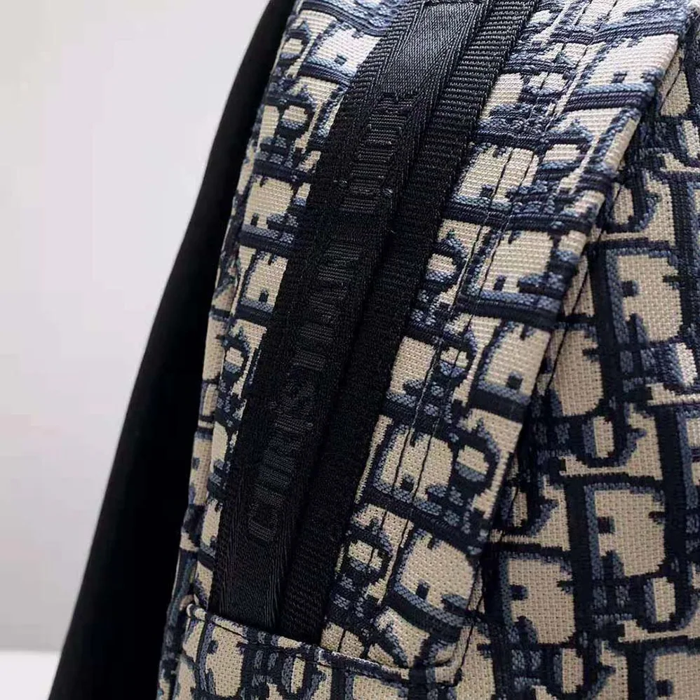 Dior Travel Backpack Blue Dior Oblique Technical Jacquard for Men Dior Travel Backpack Blue Dior Oblique Technical Jacquard for Men