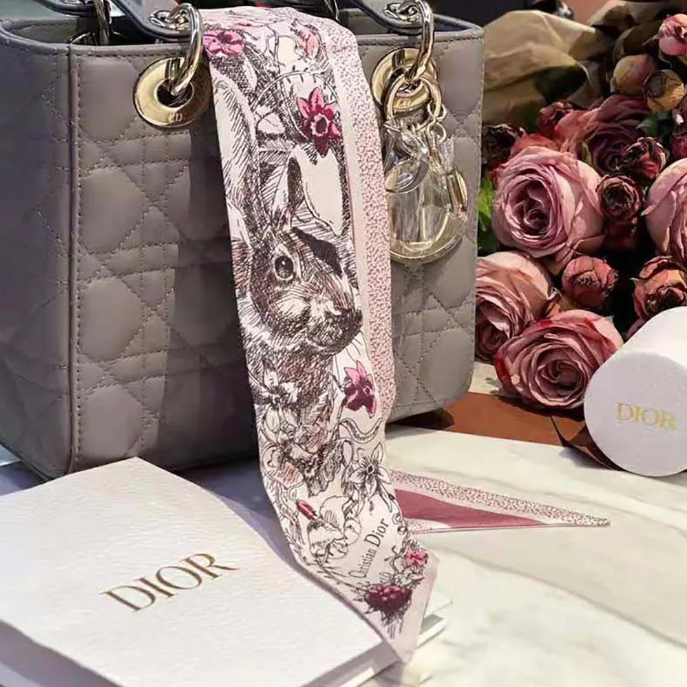 Dior Jardin Magique Mitzah Scarf Pink Multicolor Silk Twill for Women Dior Jardin Magique Mitzah Scarf Pink Multicolor Silk Twill for Women