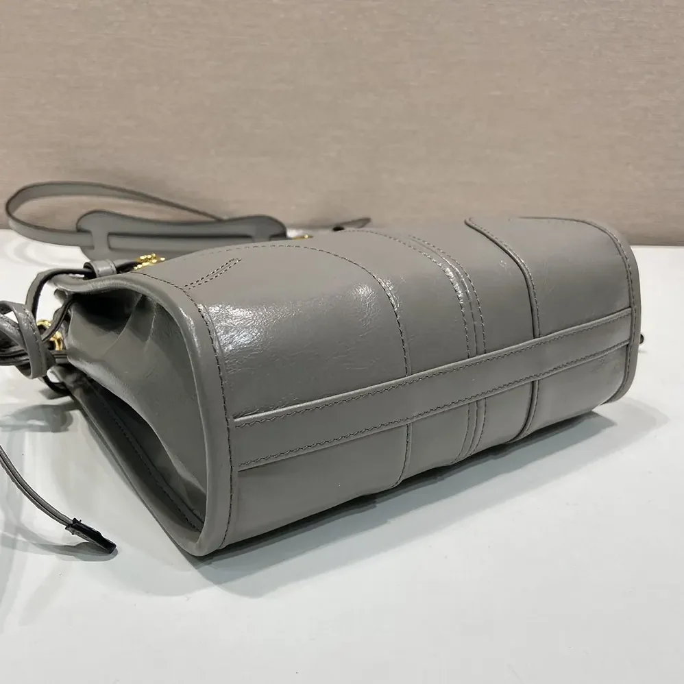 Prada Bonnie Leather Mini Shoulder Bag for Women in Gray
