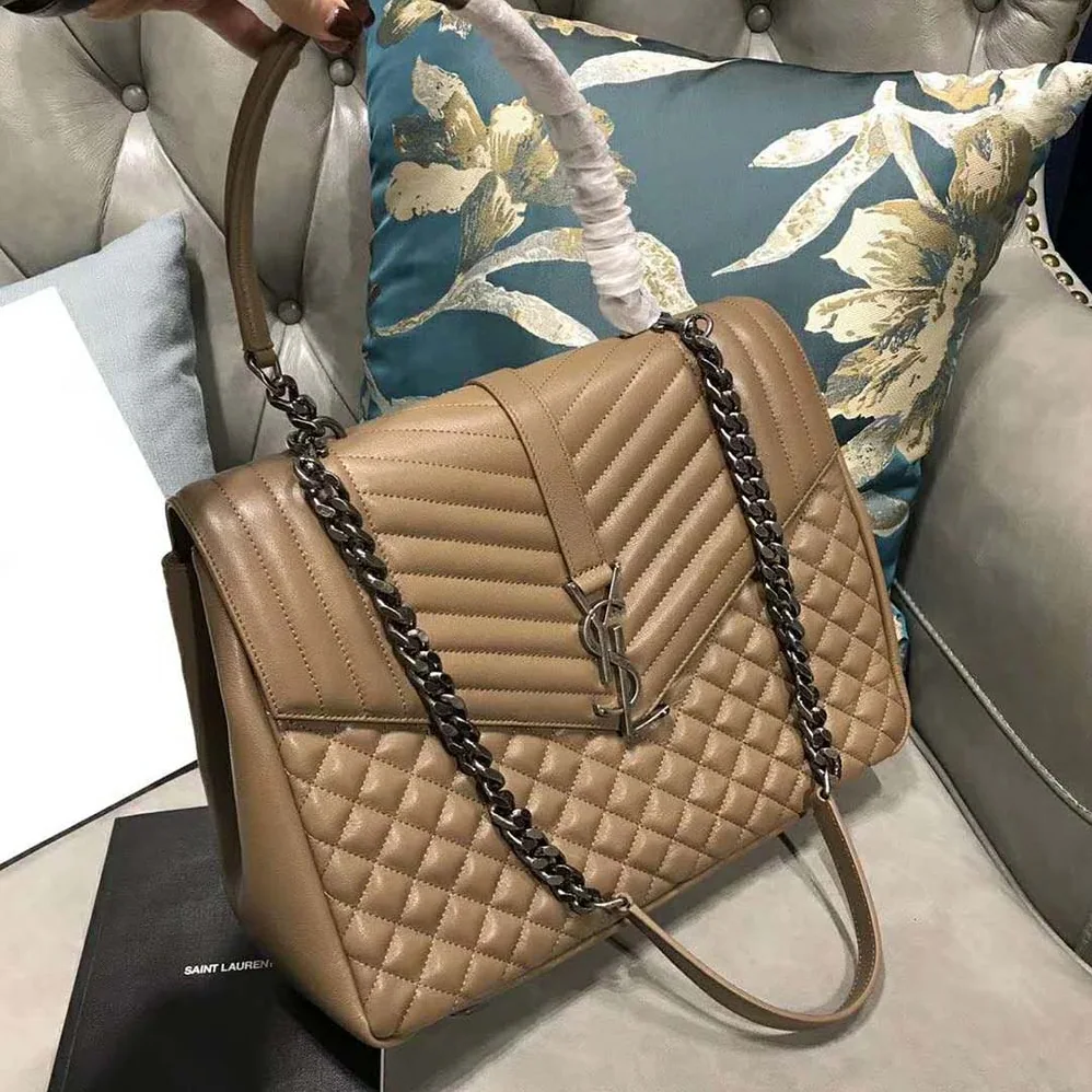 Saint Laurent YSL Envelope Large Bag Grain De Poudre for Women in Sandy