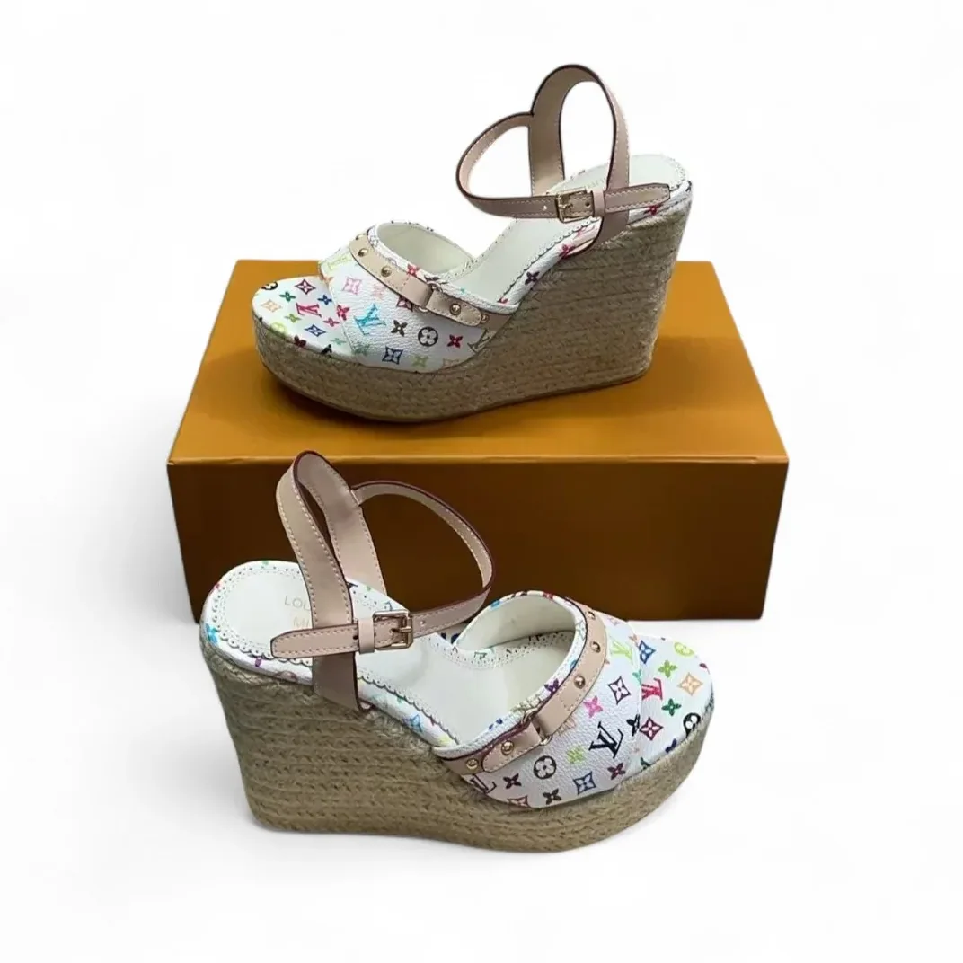 Louis Vuitton LV x TM Helios Wedge Sandal White 1AGYX0