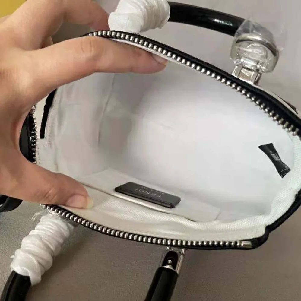 Fendi By The Way Mini White Canvas Small Boston Bag for Women Fendi By The Way Mini White Canvas Small Boston Bag for Women