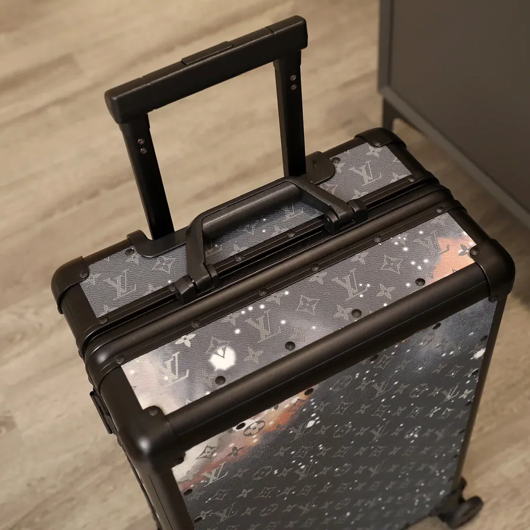 Louis Vuitton Horizon 55 Suitcase in Blue Black Hardware