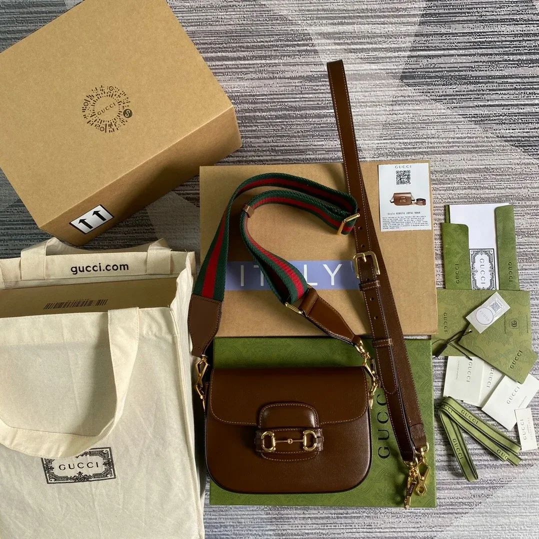 Gucci Horsebit 1955 GG Mini Bag Brown