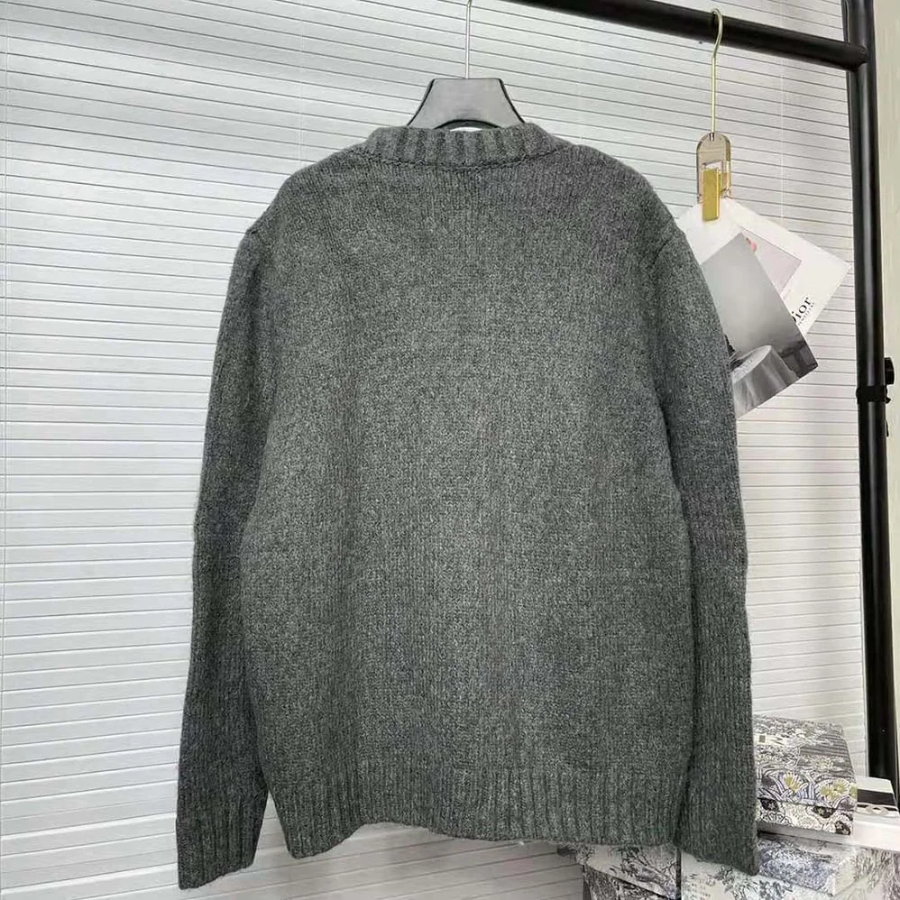 Prada Sequin Embellished Wool Cardigan for Women in Silver Prada Sequin Embellished Wool Cardigan for Women in Silver