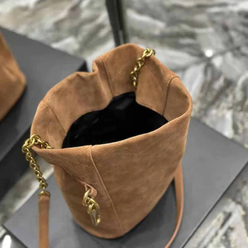 Saint Laurent YSL Le Maillon Bucket Bag in Suede for Women Saint Laurent YSL Le Maillon Bucket Bag in Suede for Women