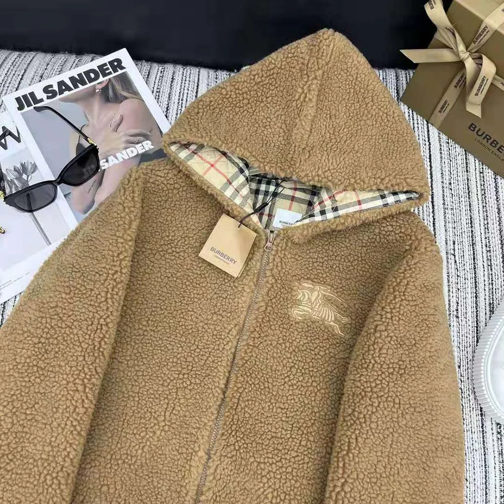Burberry EKD Fleece Hooded Jacket for Men in Brown Burberry EKD Fleece Hooded Jacket for Men in Brown