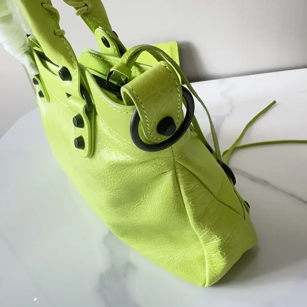 Balenciaga Le City First Bag In Granny Green Arena Storico Lambskin for Women Balenciaga Le City First Bag In Granny Green Arena Storico Lambskin for Women