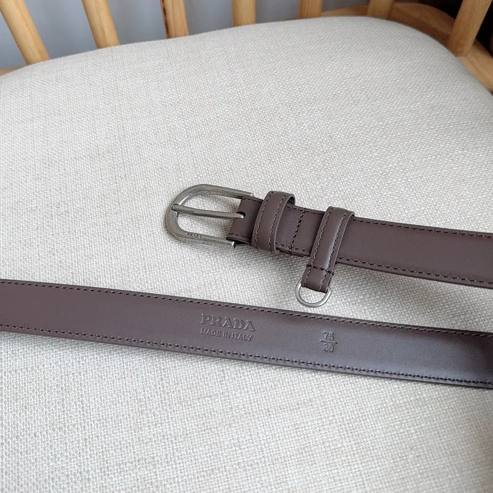 Prada Antiqued Leather Belt for Women