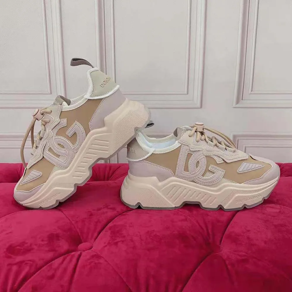 Dolce Gabbana D&G Mixed-Materials Daymaster Sneakers for Women in Brown